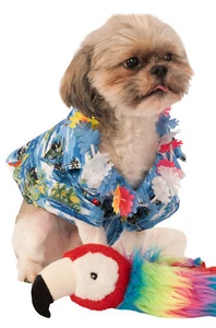 Hawaii Summer Luau Floral Shirt and Lei Pet Dog Costume - Picture 1 of 1