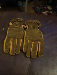 Mens Kombi Gloves Insulated Brown Suede Size Medium Vintage - Picture 1 of 5