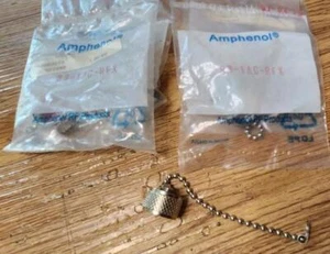 5LOT NEW AMPHENOL 83-1AC-RFX RF CONNECTOR CAP & CHAIN IN PLASTIC BAGS FREE SHIP - Picture 1 of 1