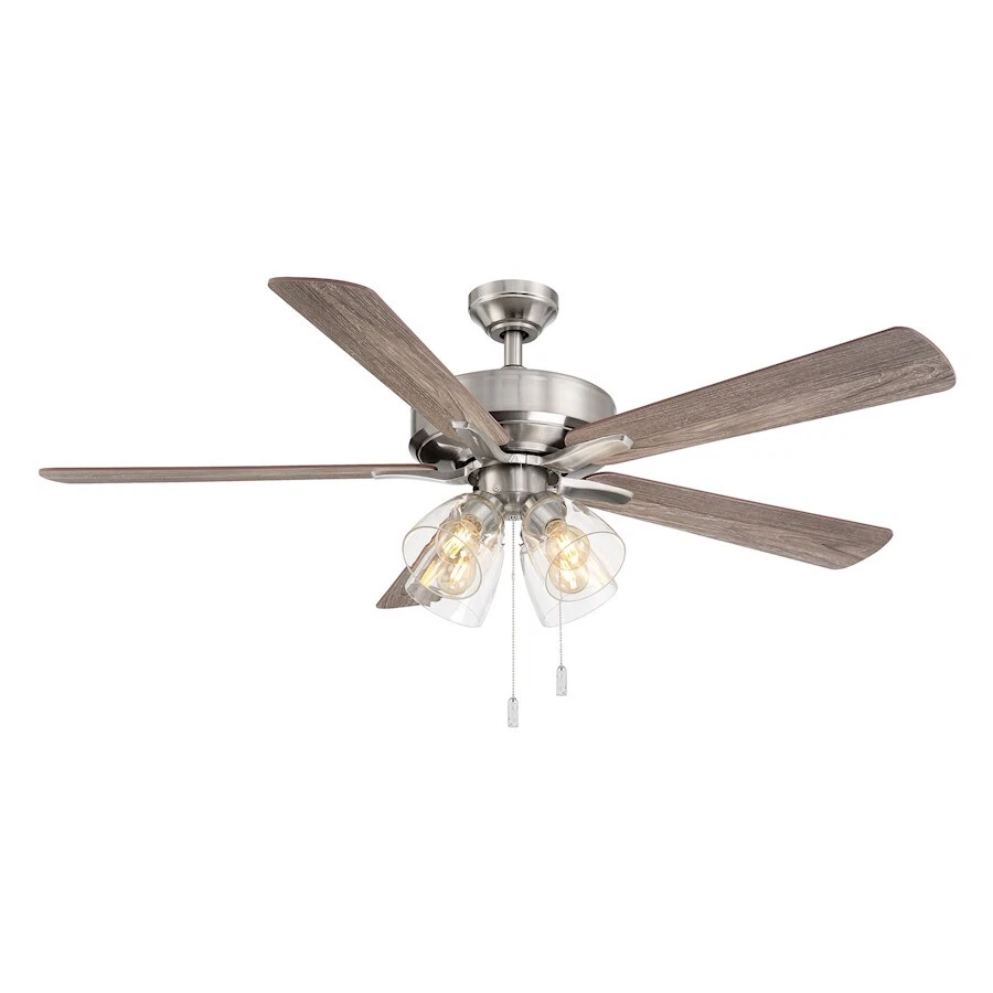Wind River Fans Pecos 52" Pull Chain Ceiling Fan, Clear Glass - WR2024N - Image 1 of 1