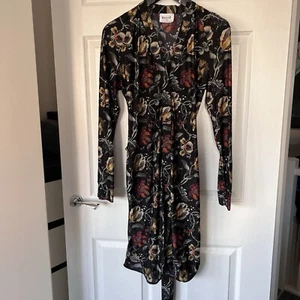 Wolford Jungle Print Dress Floral Cheetah Long Sleeve Black Gold Women’s Small - Picture 1 of 11