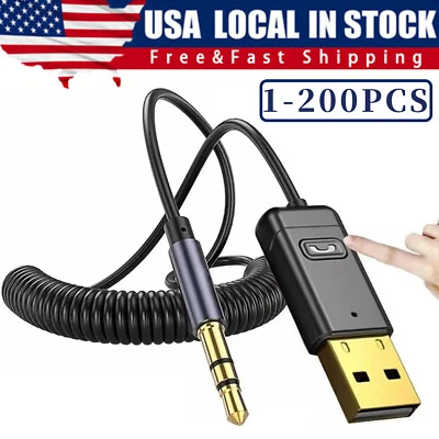 Wireless USB Bluetooth 5.0 Audio Transmitter Receiver AUX Adapter For TV Car Lot - Image 1 of 4