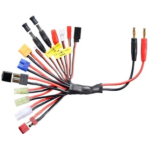 Multi Ladekabel 14 in 1 Futaba JR Tamiya T Stecker Micro Car BEC TRX Mini Tamiya - Bild 1 von 4