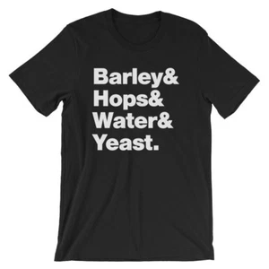 Camiseta Barley Hops. Camiseta Beer Lover negra blanca gris o roja algodón suave - Imagen 1 de 5