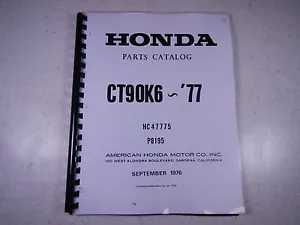 75-77 Honda CT90 CT 90 Trail K6- Parts Fiche Fish Diagram Book Manual Catalog - Bild 1 von 3