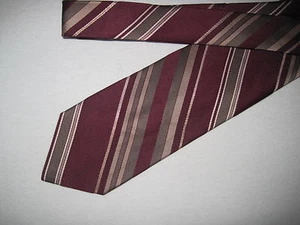 54 x 3 Red Brown Striped Tie Necktie La Bella (1681)  - Picture 1 of 2