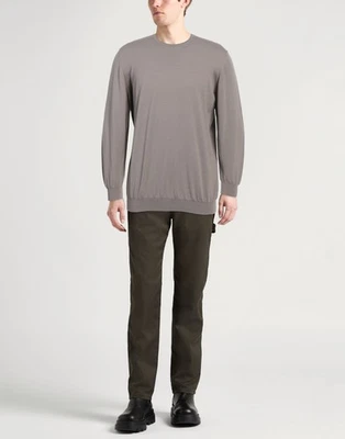 RRP €490 FEDELI Wool Jumper IT58 US48 3XL Grey Crew Neck Made in Italy - Image 1 of 4