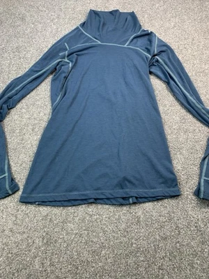 Camisa Mountain Hardwear Feminina Pequena Azul Manga Longa Decote Simulado Leve - Imagem 1 de 4