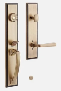 Signature Hardware 552085AB MNG-EXTR-5002- Brass Entry Door Set - No Backset - - Picture 1 of 2