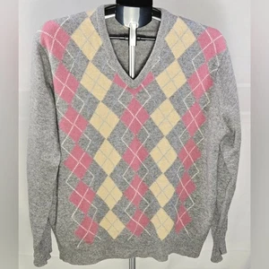 Suéter Preppy Vintage Alan Paine 100% Lana de Cordero Argyle Heritage, Grande - Imagen 1 de 3