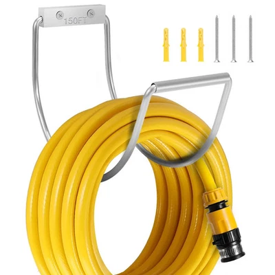 Garden Hose Holder Water Hose Hanger Wall Mounted,304Stainless Steel Silver-1 - Image 1 of 4