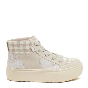 RARE Rocket Dog Flair Neutral Patchwork Platform High-Top Sneakers Women Size 11 - Picture 1 of 7