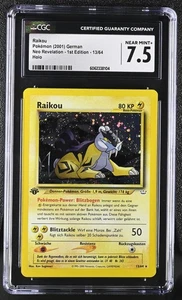 CGC 7.5 GERMAN Raikou Neo Revelation 1st Edition 13/64 Holo Pokemon Card - Picture 1 of 2