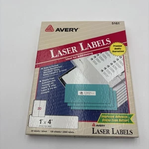 Impresoras láser de etiquetas de dirección Avery 5161 1 "X 4" CAJA DE 2000 ETIQUETAS - Imagen 1 de 1
