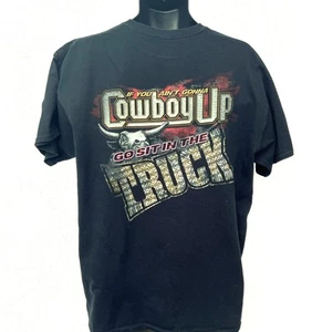 Tee102 T-Shirt Cowboy up “Sit in the Truck” (L) Black - Picture 1 of 3