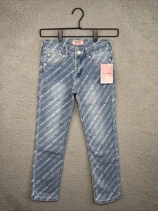 Juicy Couture A/O Print Straight Jean Med Wash Girls Sz 8 NWT - Picture 1 of 12