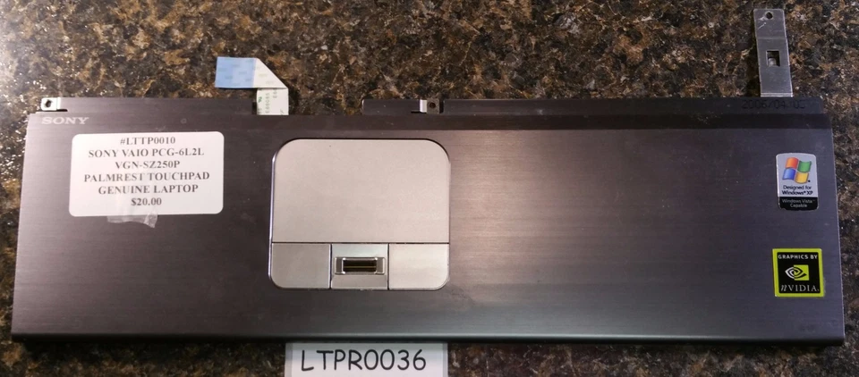 LTPR0036 - Sony VGN-SZ Series VGN-SZ250P PCG-6L2L reposamanos panel táctil huella digital Foto 1 de 2