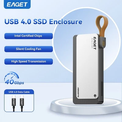 Eaget 40Gbps M.2 NVMe SSD Enclosure M.2 Case for Thunderbolt 4/3 USB 4.0/3.2/3.1 - Image 1 of 4