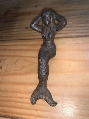 Nautical Mythical Cast Iron Mermaid Shelf Sitter 5” - Image 1 of 4