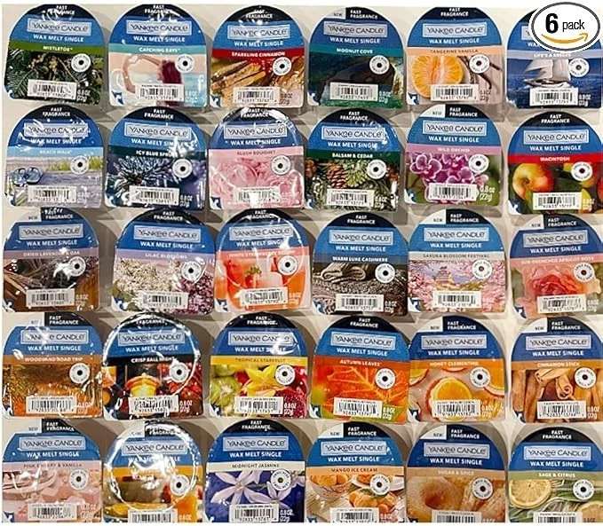 Yankee Candle cera perfumada se derrite individuales paquete de 0,8 oz x 6 - variaciones Foto 1 de 1