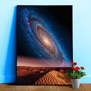 Andromeda Galaxy above the desert: space poster – Surreal Landscape art print - Picture 1 of 14