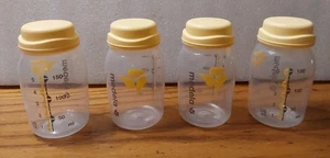 Medela Breast Milk Collection Bottle w Lids Polypropylene Clear 5 oz. 4pc - Picture 1 of 4