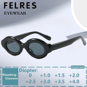 Small Frame Oval Tinted Reading Glasses Unisex Outdoor Shade Presbyopic Glasses - Picture 1 of 18