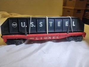 Lionel #6802 Flat Car with U. S. Steel Girders - Picture 1 of 2