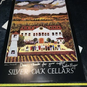 Poster Guy Buffet Silver Oaks Cantine 1995 stampa firmato dal cofondatore Justin Mey - Foto 1 di 11