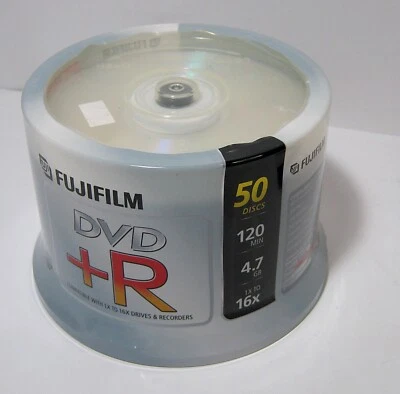 Vintage 2000s Fujifilm DVD+R 50 Blank Discs - Still Sealed - Image 1 of 2
