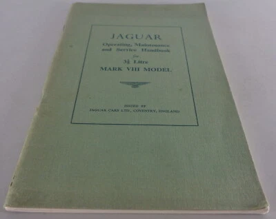 Manuale Di Istruzioni Jaguar Mark 8 / Mk. VIII 3 1/2 / 3,5 Litri 1956-1958 - Immagine 1 di 4