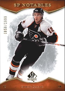 2007-08 SP Authentic Flyers Hockey Card #121 Simon Gagne NOT/1999