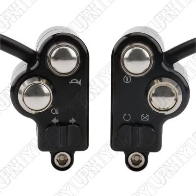CNC Motorcycle Handlebar Switch Control High-Low Beam Ignition Start+Harness 2x - Image 1 of 4