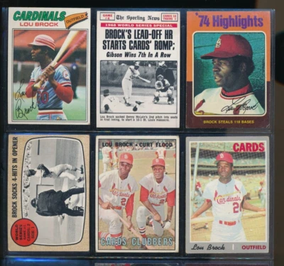 Lote (6) Lou Brock 1969 Topps #165 355 2 330 63 151 Cardinals (UY4) SWSW6 Foto 1 de 2