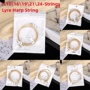 Adjustable Sound Lyre Harp Replacement Strings 7 10 16 19 21 24 Strings Metal. - Picture 1 of 33