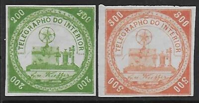 Бразильские марки 1873 YV телеграф 4-5 UNG VF / CAT стоимость $750 - Изображение 1 из 2