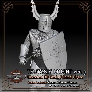 Teutonic Knight 3 - 3D Resin Printed Figure Model Kit - Scale 90mm to 300mm - Picture 1 of 11