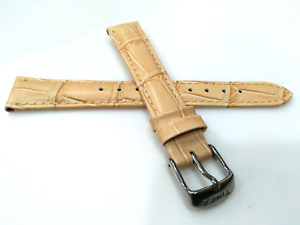 New 16mm Regular Timex Padded Tan Simulated Crocodile Grain Watch Band Strap