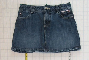 SO sz 16 Girls Pink Trim Blue Jeans Denim Skirt C0822 - Picture 1 of 8