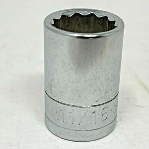 SK Hand Tools 40122 1/2" Drive 11/16" 12pt Standard Fractional Chrome Socket NOS - Picture 1 of 7