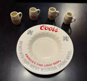 Vintage - Coors Mini Beer Cup W/ Handle and Ashtray - Picture 1 of 8