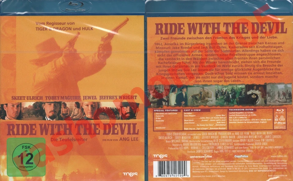 Blu-ray RIDE WITH THE DEVIL 1999 Tobey Maguire Skeet Ulrich Ang Lee Region B NEW - Image 1 of 1