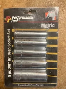 5 PC PERFORMANCE TOOL W1124C METRIC DEEP SOCKET SET, 3/8" DRIVE - Picture 1 of 3