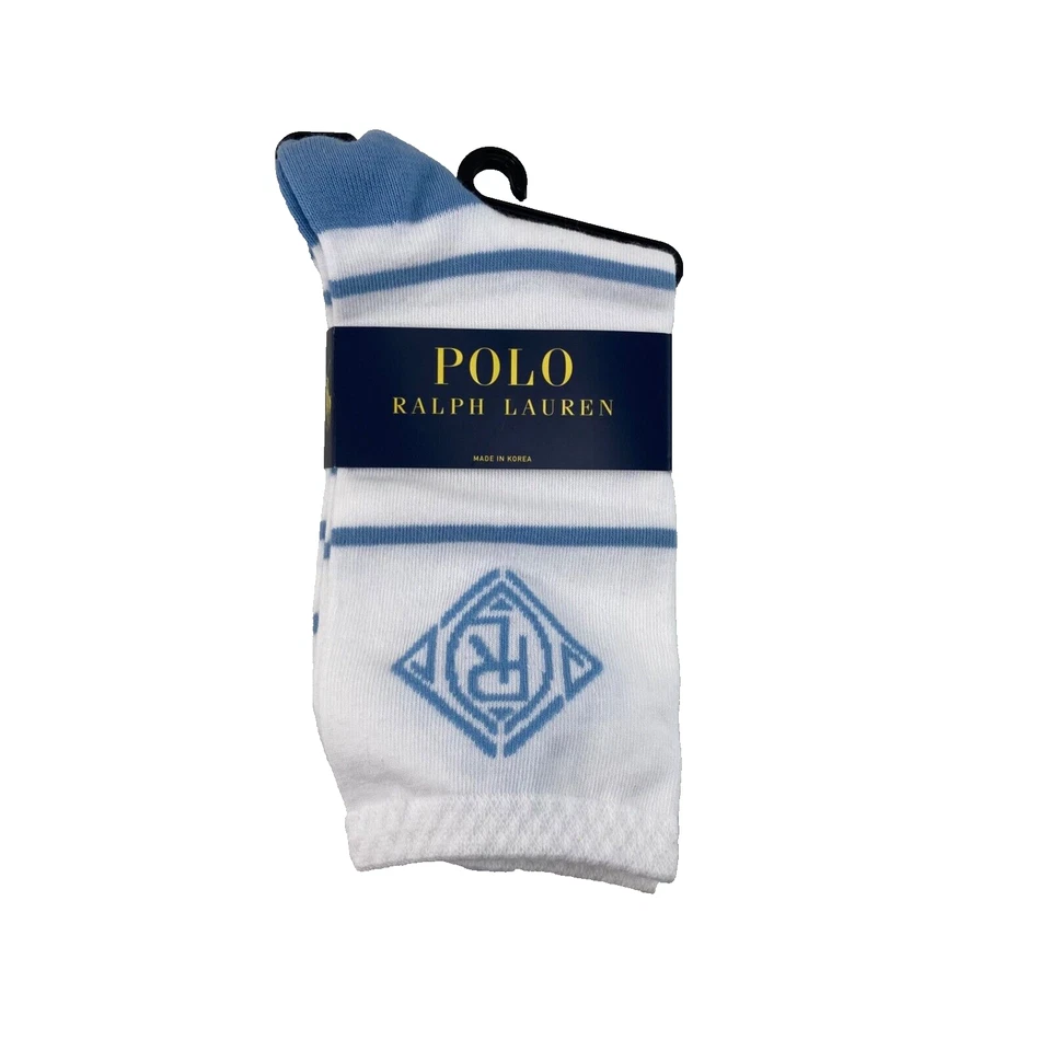 Mujeres Polo Ralph Lauren Vestido Calcetines Azul Cielo Blanco Se Ajusta a Zapato Talla 4 - 10 1/2 Foto 1 de 4