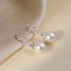Schöne Perlen Ohrhänger Haken Ohrringe Damen Mädchen Schmuck Hochzeit Braut Ohrringe - Bild 1 von 5