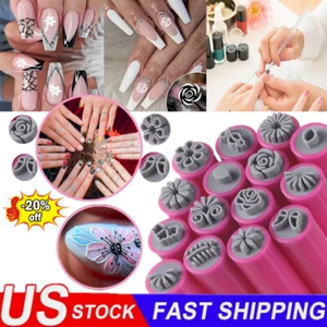 10-15Pcs Nail Art Stamp Pen Set, Non-Alcoholic Nails Art Stamping Tool for Women - Picture 1 of 16