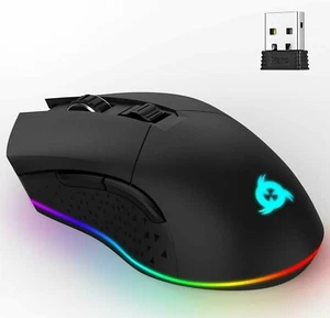 KLIM Blaze Rechargeable Wired AND Wireless PC/MAC RGB Gaming Mouse - Picture 1 of 7