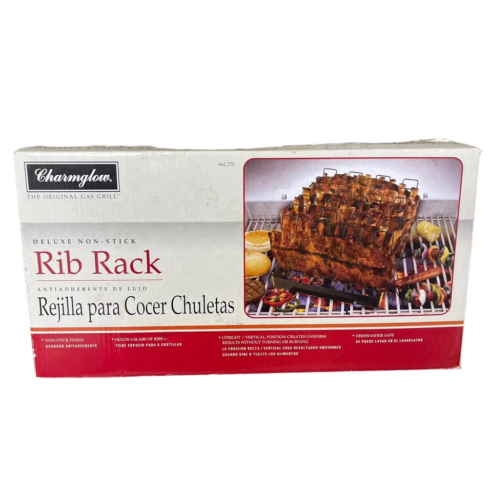 Charmglow Deluxe Non-Stick Rib Rack for the Grill - Black New In Box - Image 1 of 4