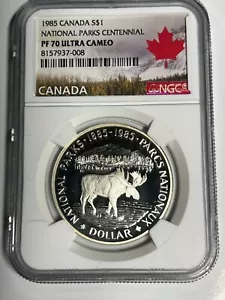 1985 $1 Silver Canadian National Parks Proof 70 Ultra Cameo - Gorgeous! - Picture 1 of 2