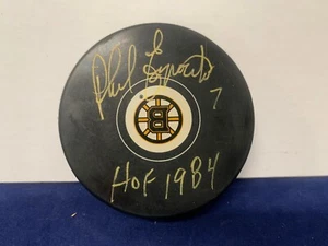 Phil Esposito Autographed Signed Boston Bruins Hockey Puck B with PSA COA - Picture 1 of 5